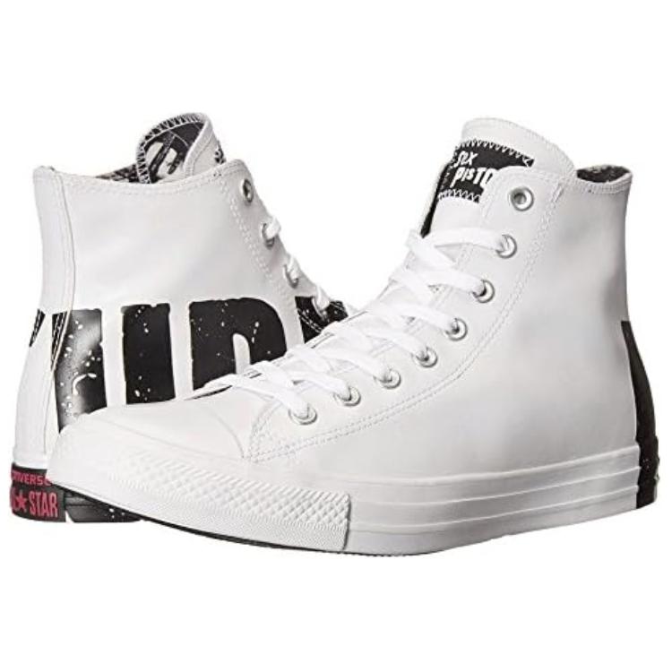 Converse Sex Pistols X Chuck Taylor All Star Round Toe Lace-Up Durable Shock Absorbing High-Top Canvas Shoes Unisex Sneakers Gray 151196C