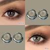 FreshLady 1 Pair (2pcs) 14.2mm Yearly Disposable 40% Water Content Colored Contact Lenses, Green, Gray, Brown