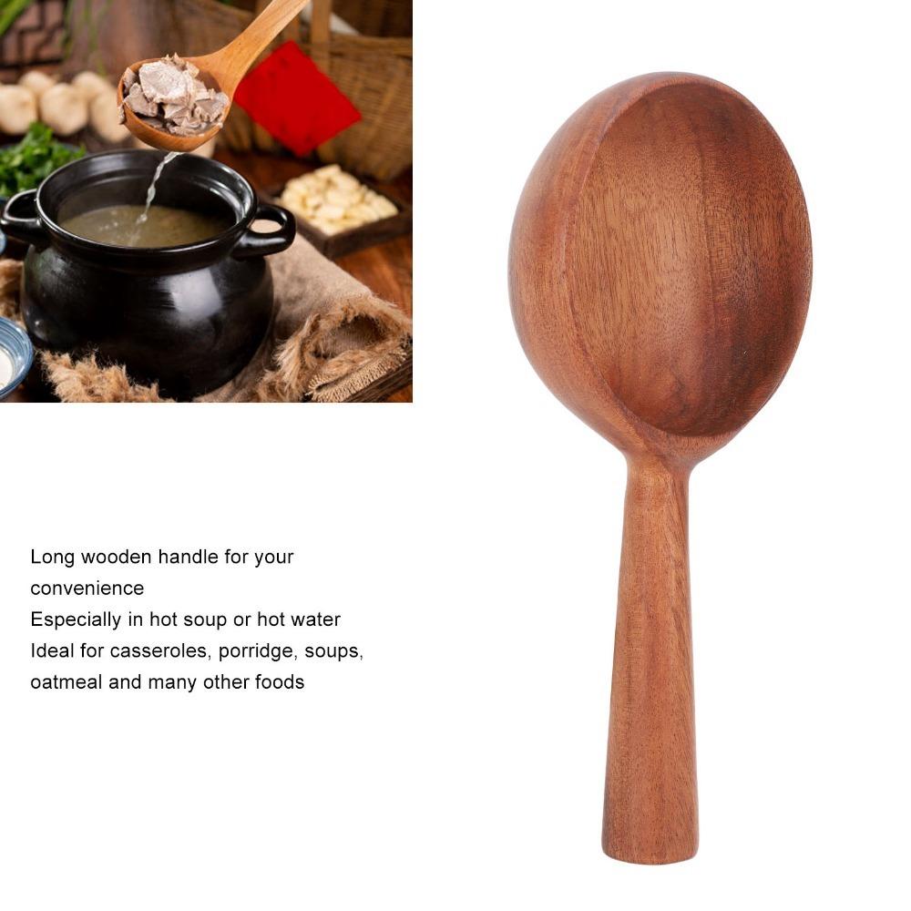 

Solid Wood Wooden Ladle Exquisite Polishing Wooden Serving Spoon Wooden Water Ladle Serving Soup
