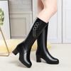 Fashion GKTINOO Women's Boots High Heel Winter Genuine Leather Natural Wool Warm Women Long Boots 2025 New Tassel Mid-Calf Boots Ladies