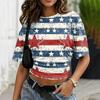 Women Crew Neck Pullover Short Sleeve T Shirt Loose Fit Casual Printed Tee Top
