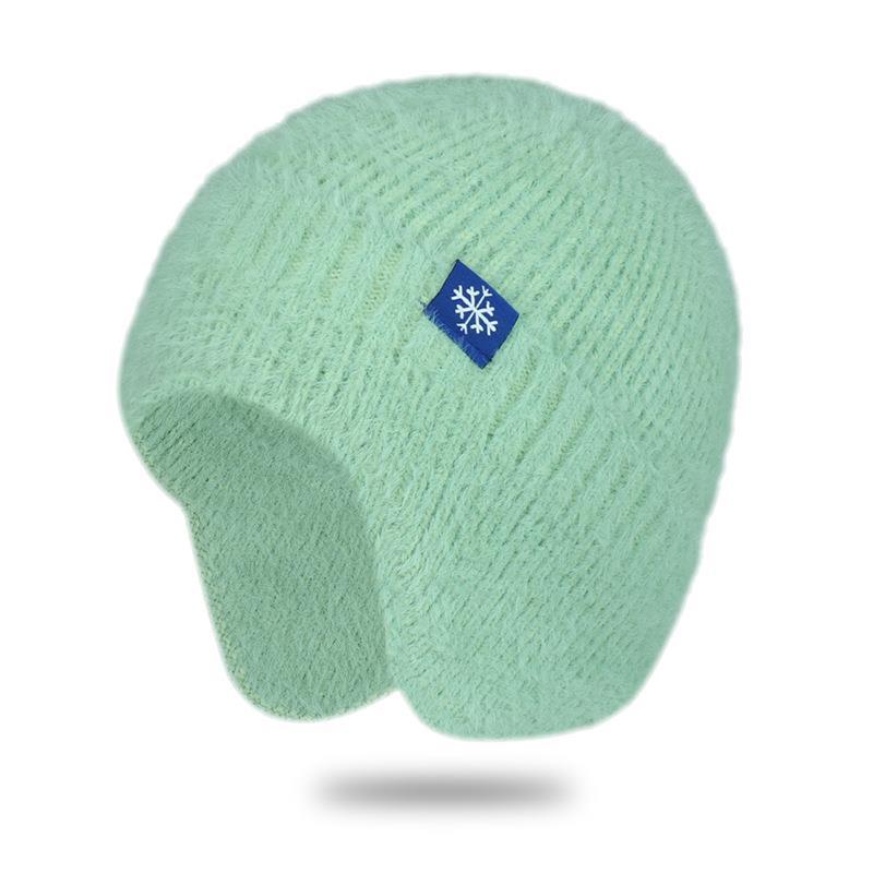 

Зимняя теплая бархатная шапка, вязаная шапка из пряжи, теплая шапка для велоспорта на открытом воздухе One Size зелёный