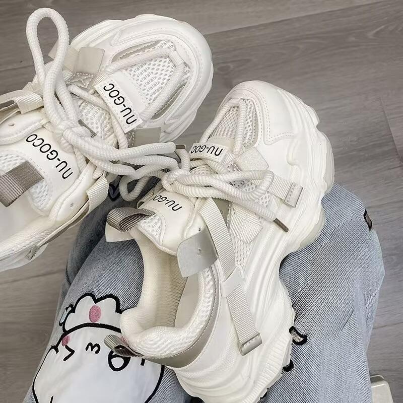 New Thick-soled Height-increasing, Versatile Casual Sports Shoes for Girls, Dad Shoes