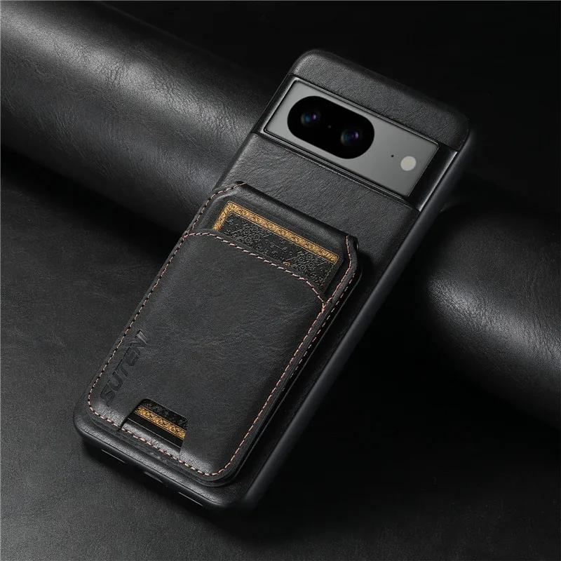 For Magsafe Flip Leather Wallet Card Case Google Pixel 9 Pro XL 8Pro 7A 6 Pro Shockproof Card Holder Pocket Cover Cases