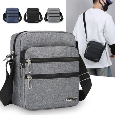 Pánská taška přes rameno Business Leisure Velkokapacitní přenosná kabelka na zip Vícevrstvé voděodolné letní pánské crossbody kabelky