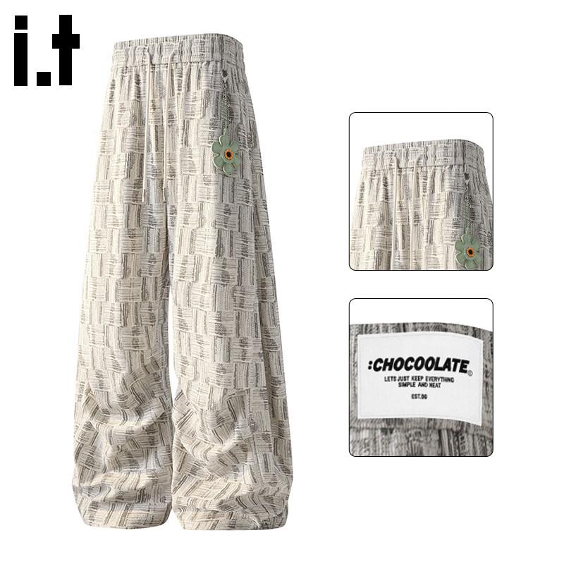 CHOCOOLATEIT Men s Loose Tie-Dye Plaid Casual Pants M