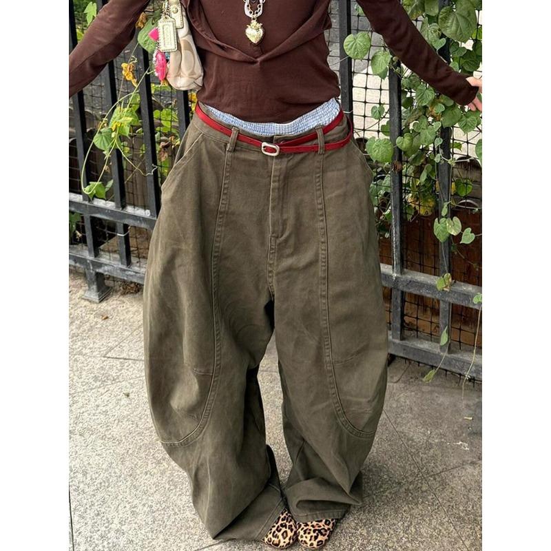 American Retro Washed Gallery Scimitar Jeans Children's New Loose Lazy Floor Pants