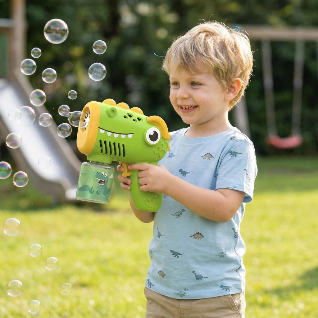 Dinosaur Themed Automatic Bubble Machine Battery Version Handheld Bubble Toy (Without Battery)180ml