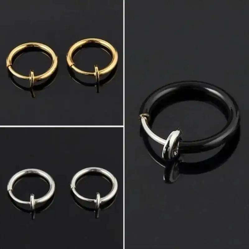 3 Paar Kreative Mode Geschenke Fakes Nase Lippen Ring Federclip Creolen Unisex Piercing Septum Zubehör Dekoration