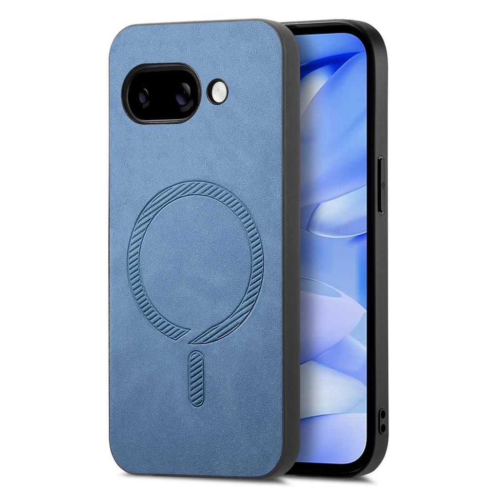 For Google Pixel 9a Leather Back Case Compatible with MagSafe Skin-touch Phone Cover