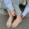 Fashion New Colourful Braided Sandals for Women Summer Flat Bottom Beach Bohemia Rome Women Cool Hemp Rope Sandal Casual Female Shoes