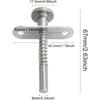 2-Piece Set Spring-Loaded Stainless Steel 6mm Head Door Raising Adjustment Rod Locks Hardware for Doors
