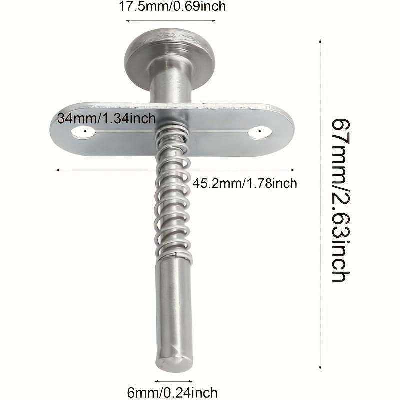 2-Piece Set Spring-Loaded Stainless Steel 6mm Head Door Raising Adjustment Rod Locks Hardware for Doors