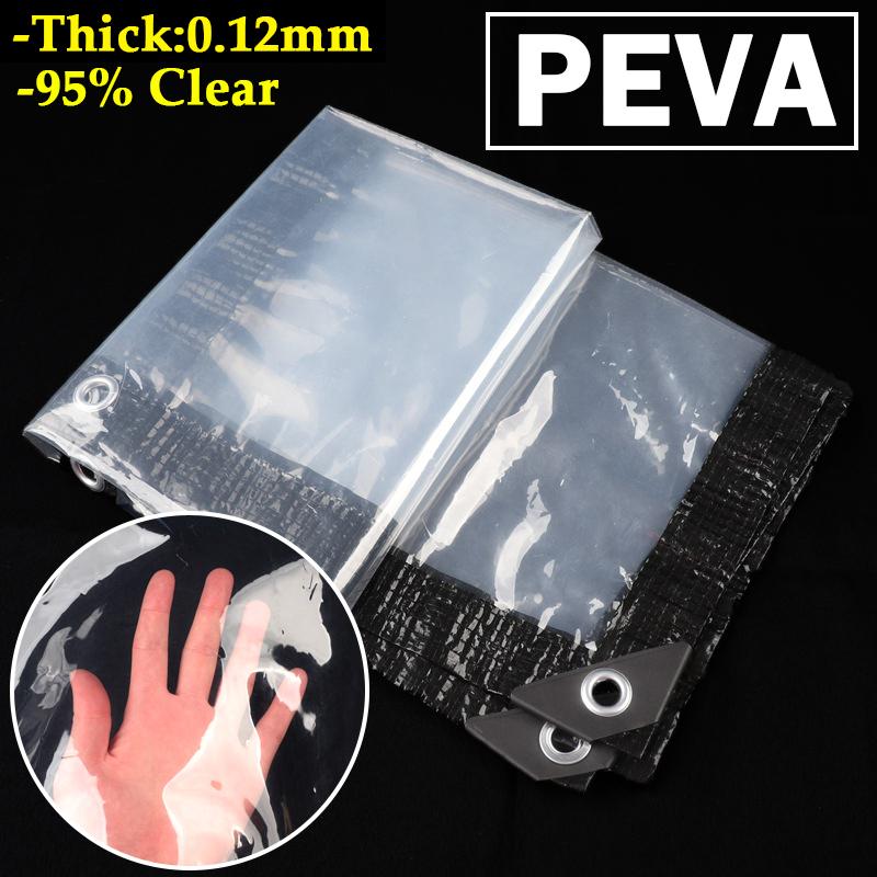 95% Clear PEVA Rainproof Cloth Outdoor Pergola See Through Tarp Curtain Home Window Transparent Windproof Screen Keep Warm Film