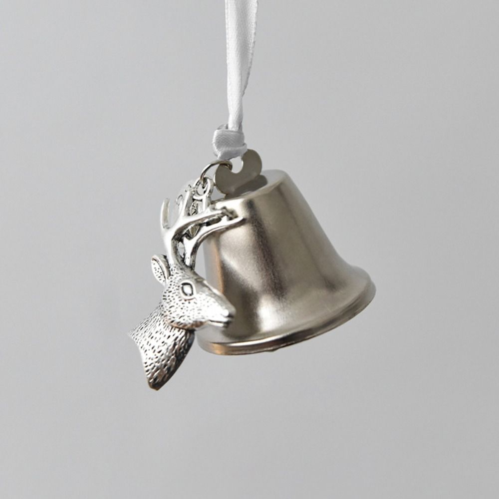 Wonderful Silver Christmas Bell Ornament Iron with Ribbon Xmas Jingle Bells Holiday Decoration DIY Christmas Tree Pendant