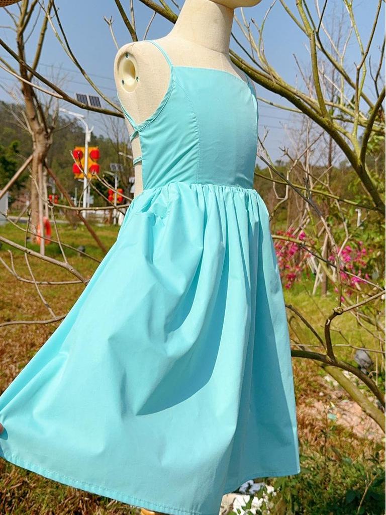 2024 Summer Mother-Daughter Backless Spaghetti Strap Beach Dress
