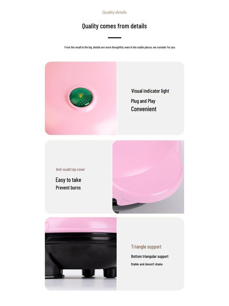 Mini Waffle, Bread, Crepe, and Sandwich Maker - All-in-One Breakfast Machine