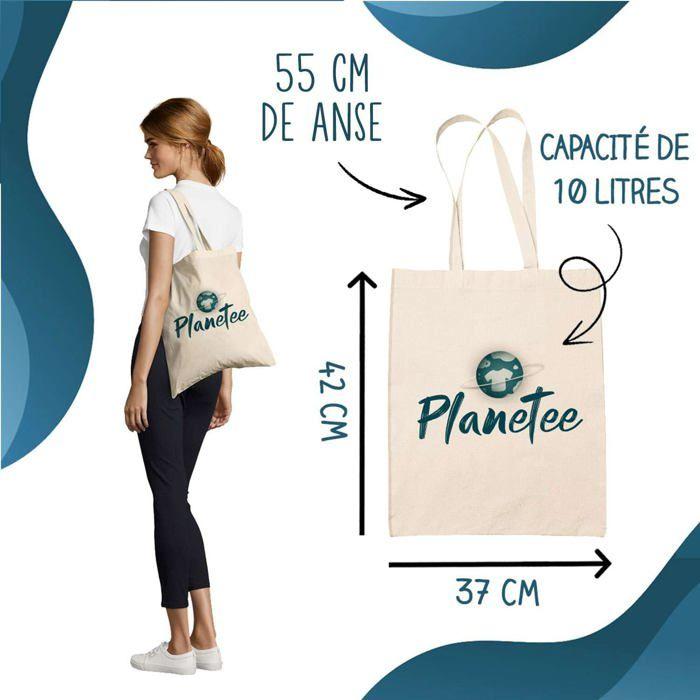 Tote bag - PLANETEE - Poker m'appelle - Coton - Imprimé en France - Grande contenance