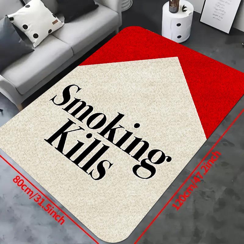 Smoking Kills Carpet Health Mat Doormat Welcome Mat Kitchen Rug Carpet For Live Room Rug For Bedroom Bedside Floor Mat 40X60CM (1.3X2FT