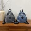 Womens Lightweight Denim Backpack Daily Commute College Student Use Large Capacity Minimalist Style