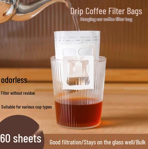 Hanging Ear Disposable Coffee Filter Bags for Hand Pour