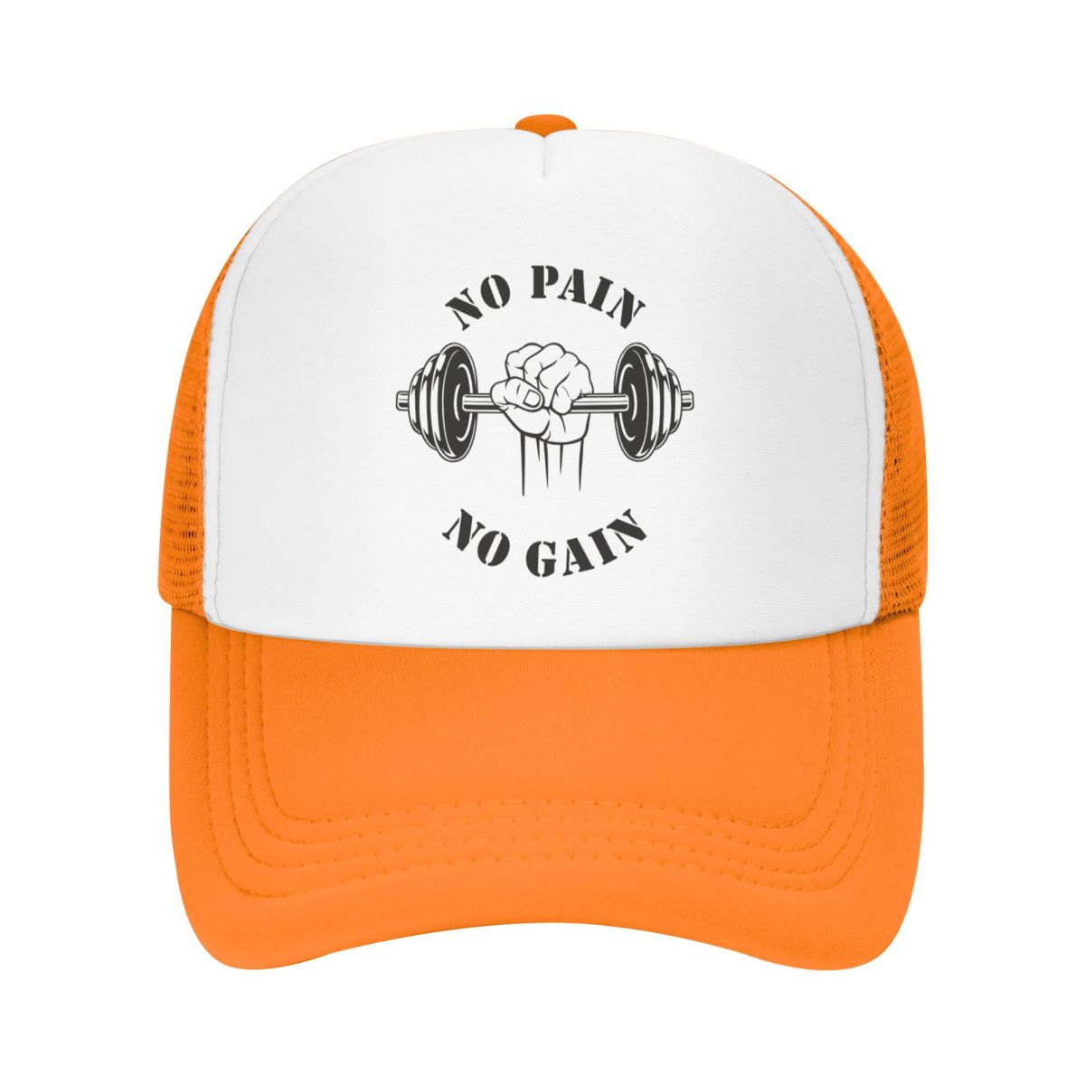 

Custom No Pain No Gain Trucker Hat for Men Women Adjustable Unisex Bodybuilding Fitness Gym Baseball Cap Hip Hop Dad Hat One Size