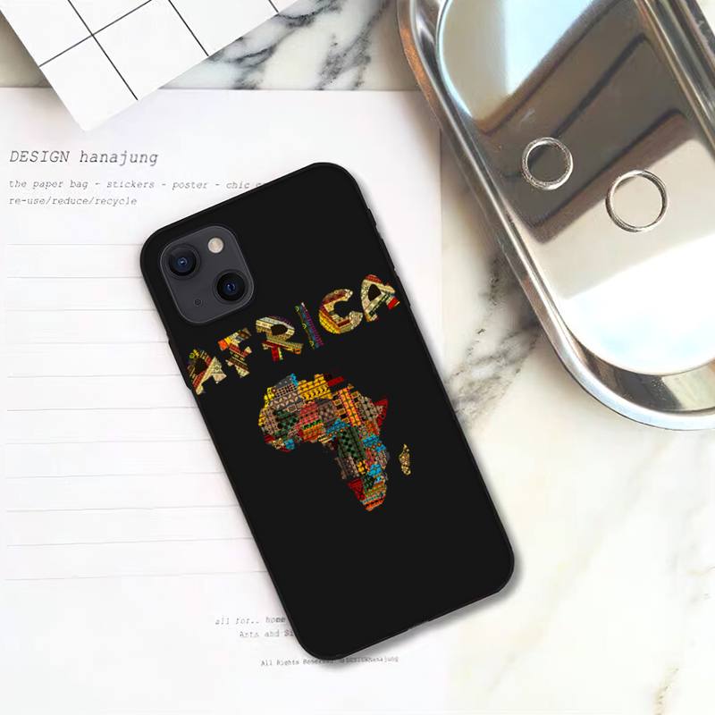 Africa Map Geogra Phone Case For iPhone 11 12 Mini 13 14 15 Pro XS Max X Plus SE XR Shell
