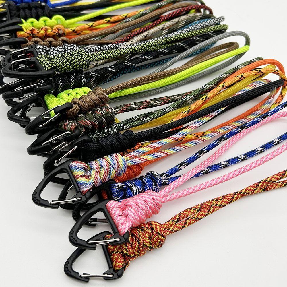 Dreieck-Schnalle Paracord Schlüsselanhänger Anti-Verlust Fallschirmschnur Karabiner Geflochten Gewebt Schlüsselanhänger Wandern