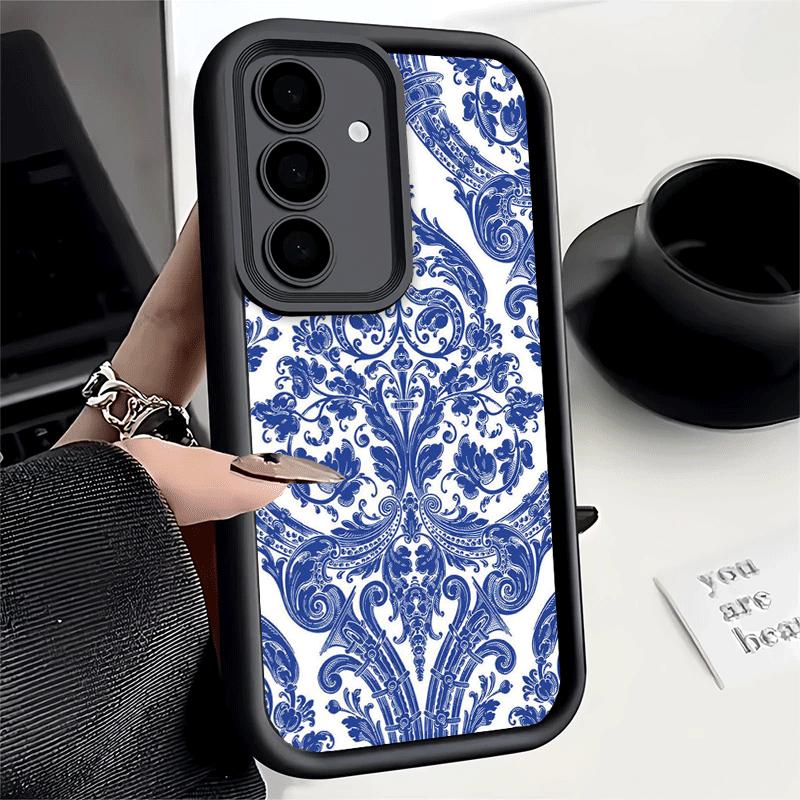 Phone Case for Samsung Galaxy S26 S25 Ultra S24 FE Blue And White Porcelain Pattern Shell S23 Plus S22 + S21 S20 5G Soft Silicon