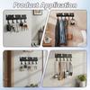 Key Holder Wall Mount, Large 'Love You.Bye' Entryway Organizer with 5 Hooks,Black Metal Key Hanger —No Drill Adhesive for Home Wall Decor