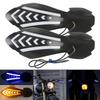 2Pcs Motorcycle Handlebar Hand Guards Protector W/ Led Flowing Turn Signal Light