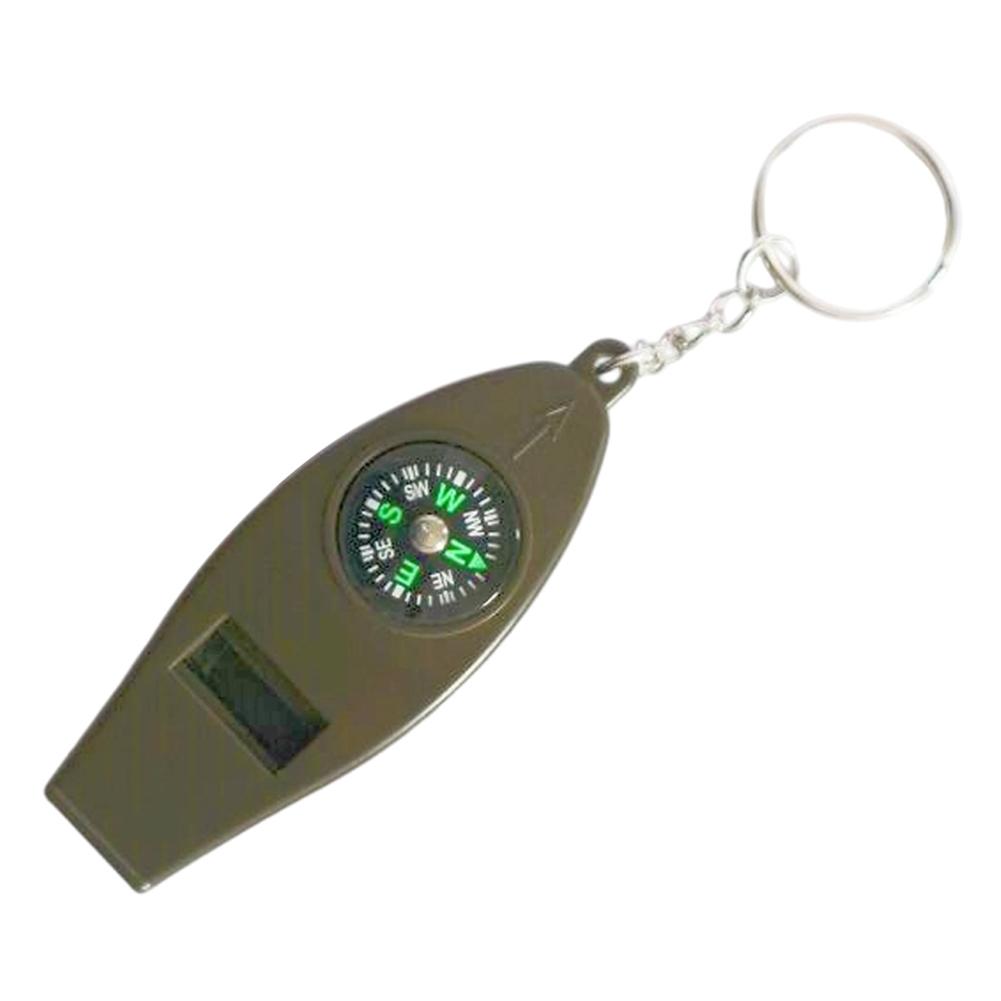 1Pc Safety 4 in 1 Emergency Whistle Compass Thermometer Survival Whistle Magnifier Camping Tools Outdoor Whistle Fishing Hiking
