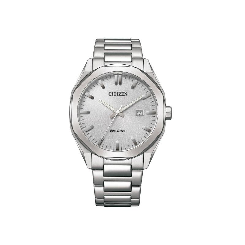 CITIZEN 100 meters waterproof, solar Quartz, Steel Strap, , 41mm men s watch, silver dial BM7600-81A серебряный