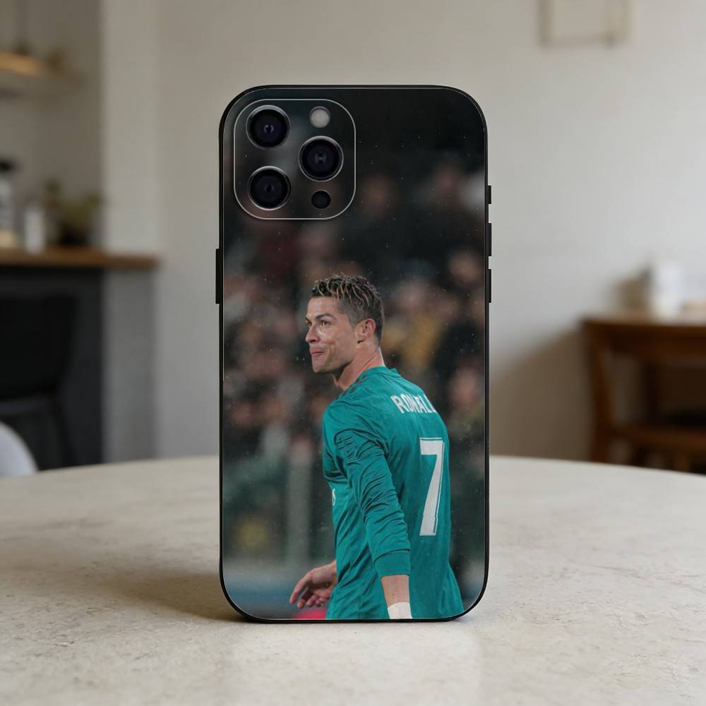 R-ronaldo קריר cr7 כיסוי טלפון סיליקון שחור רך לאייפון 17,16,15,14,13,12,11,SE,פלוס פרו מקס