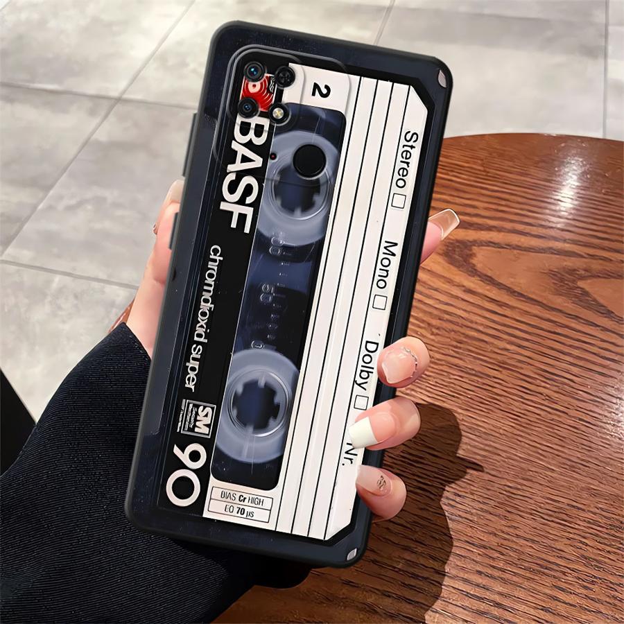 Case for Xiaomi Redmi A3 9 12C 14C A4 13C A1 A2 Plus K40 K80 Pro 10 A5 Black Soft Phone Cover Retro Cassette Tape