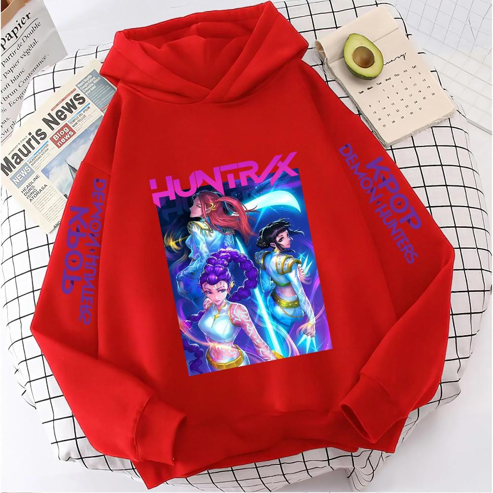 Korean Popular Demon Hunter Children's Hoodie Casual Girl Clothing Autumn and Winter Cute Cartoon Warm Children's Clothing