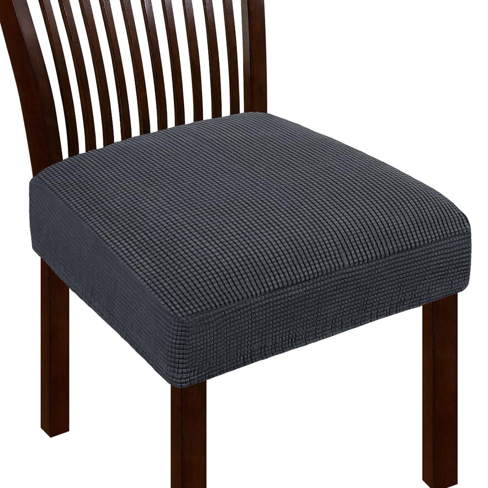 Jacquard Chair Seat Cover Elastic Chair Slipcovers for Home Banquet Dining Room Solid Color Removable Washable Chair Covers