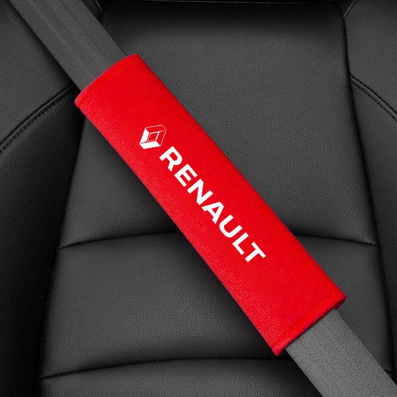 For Renault 2026 New Hub Caps 2pcs Suede Car Seat Belt Shoulder Protector Adjustable Shoulder Cover For Renault Clio Laguna 2 Me