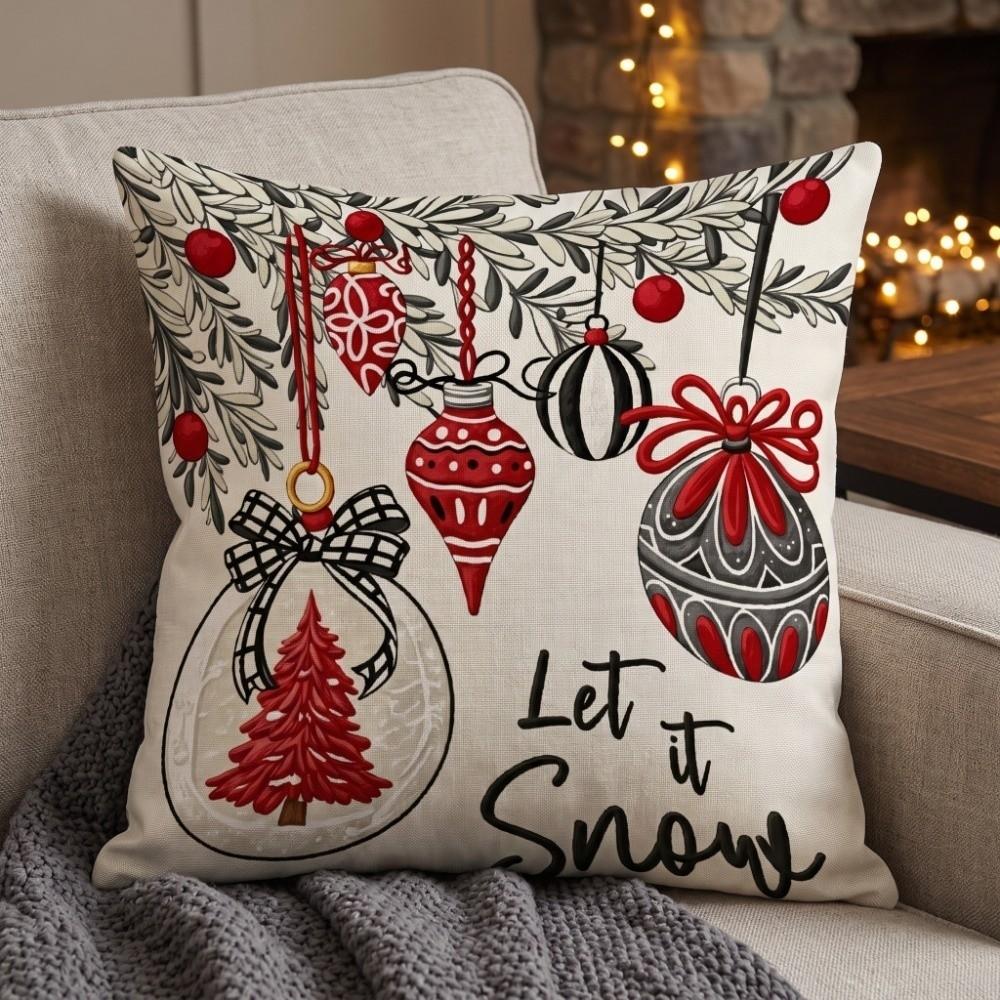 Tree Christmas Pillow Covers Soft Xmas Pillowslip Atmosphere Snowman Pillow Cover Sofa