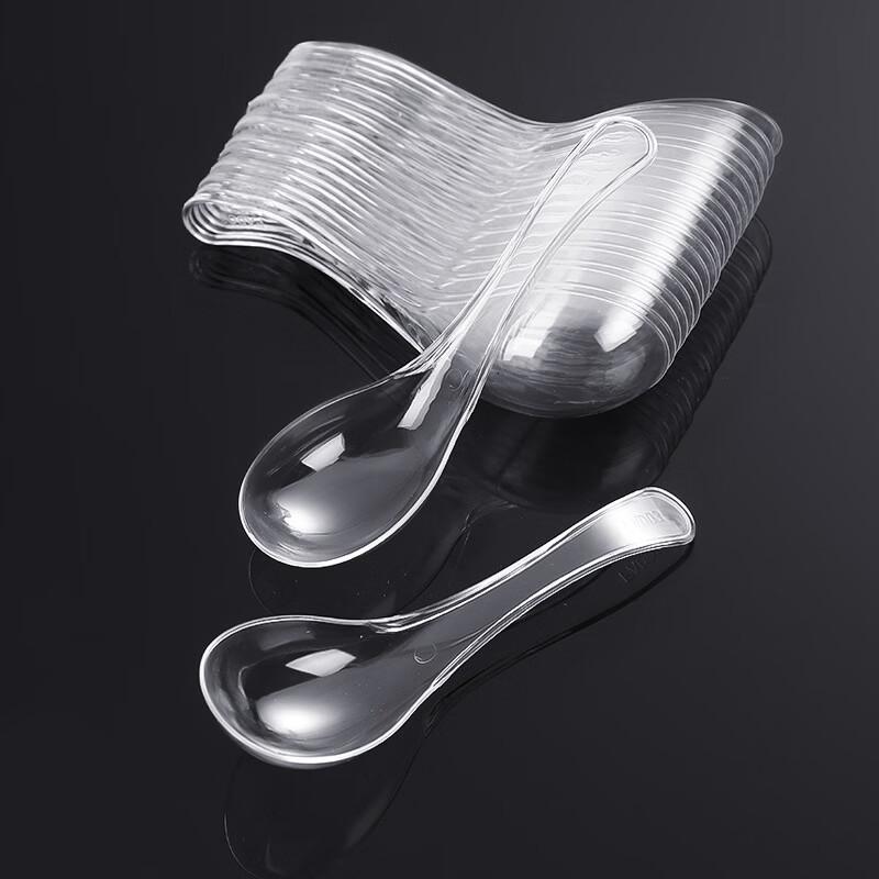 Shixun Disposable Hard Transparent Soup Spoons