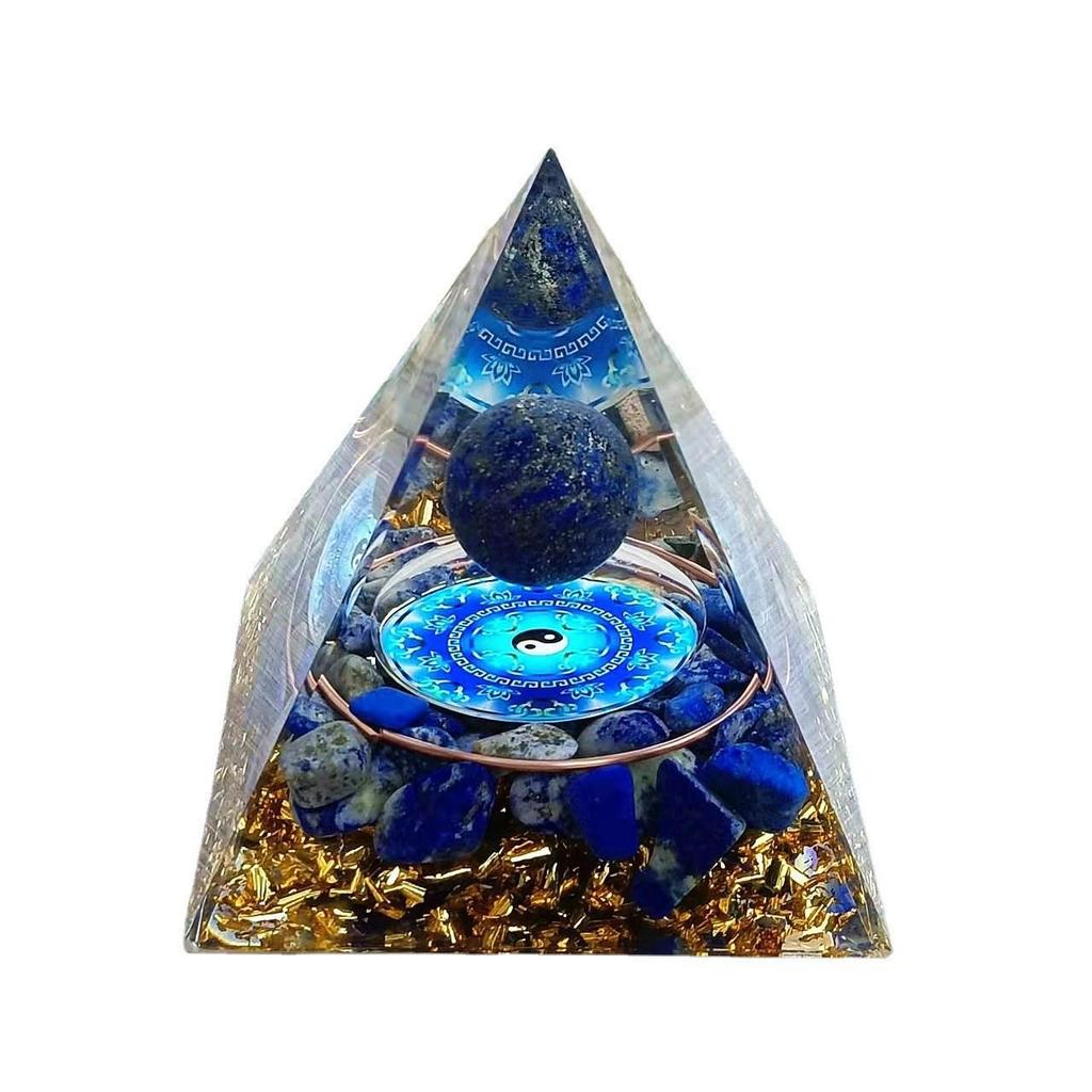 Crystal Stone Pyramid Resin Decor: Home, Office, Car Ornaments
