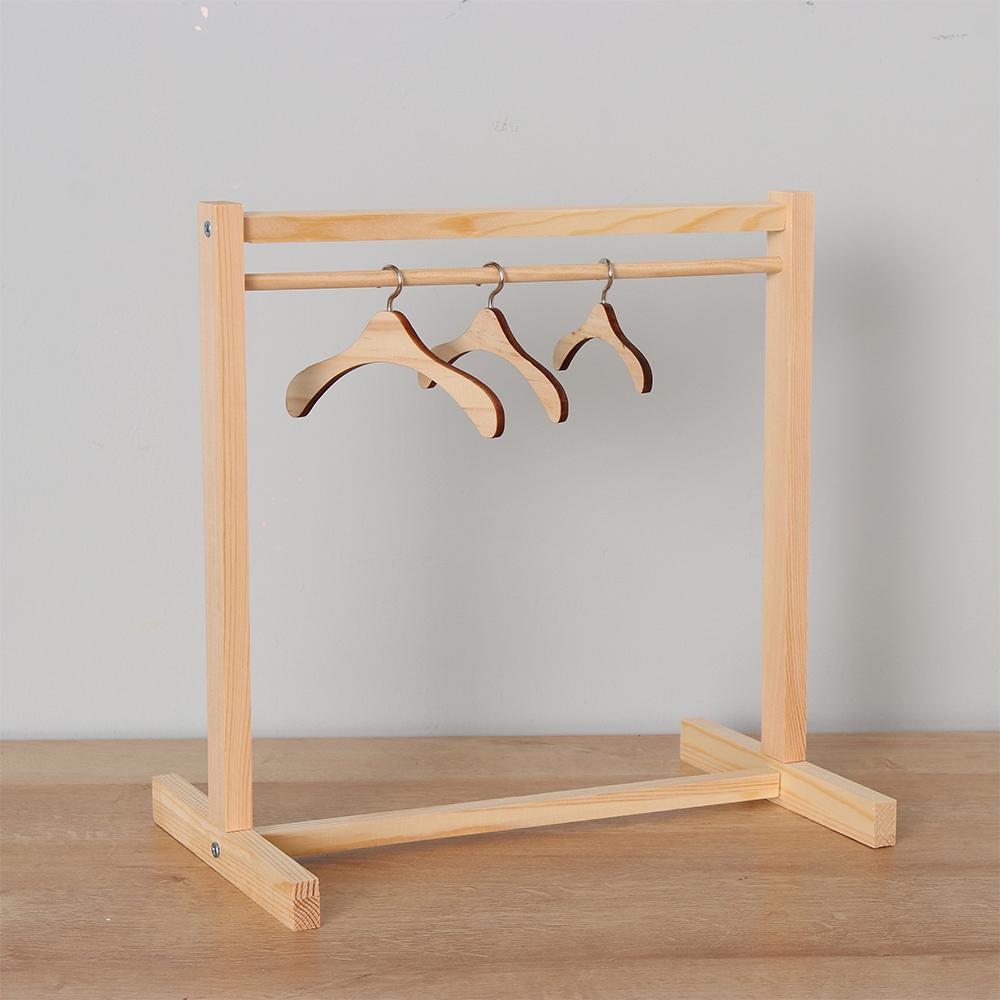 Poppen Houten Kledingrek Kleding Organizer Hangers Voor Poppen Handtas Kleding Poppen Metalen Hangers Kinderen Volwassen Speelgoed Verjaardagscadeau