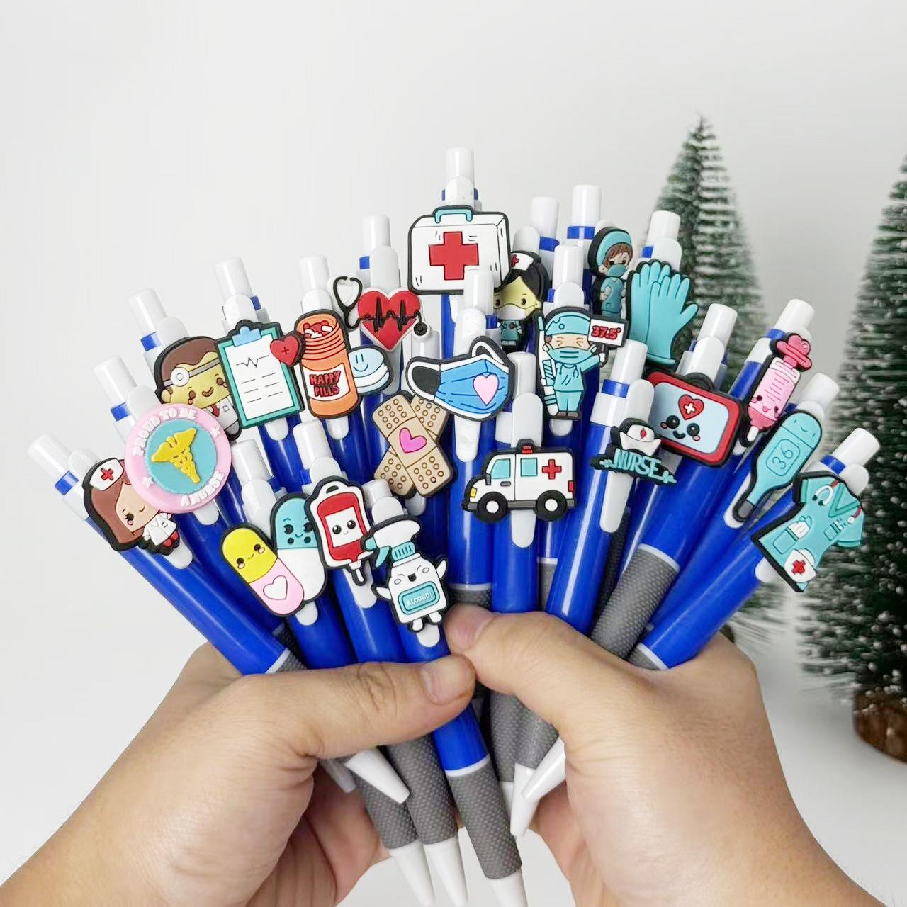 

10Pcs Round Ballpoint Pens, Deep Blue Medical Series Gel Pens, Suitable for Doctors, Nurses and Students, Christmas Party Stationery Supplies, Ballpoi Random style