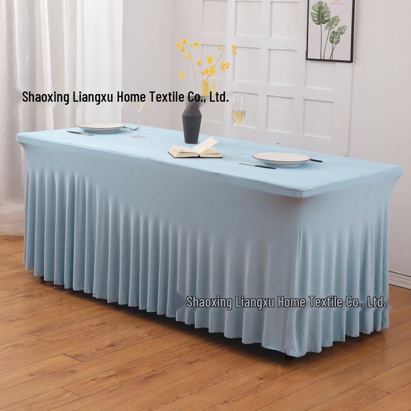 6FT Rectangular Stretch Table Cover with Jellyfish Skirt for Weddings and Banquets