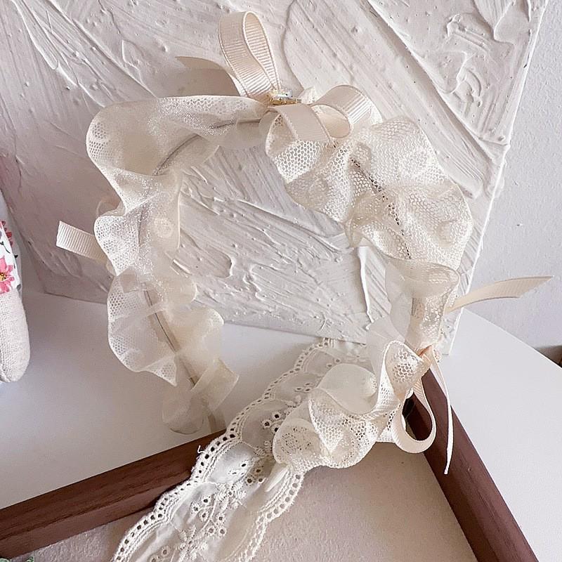 French Retro Princess Lace Pearl Lolita Headband & Hair Accessories