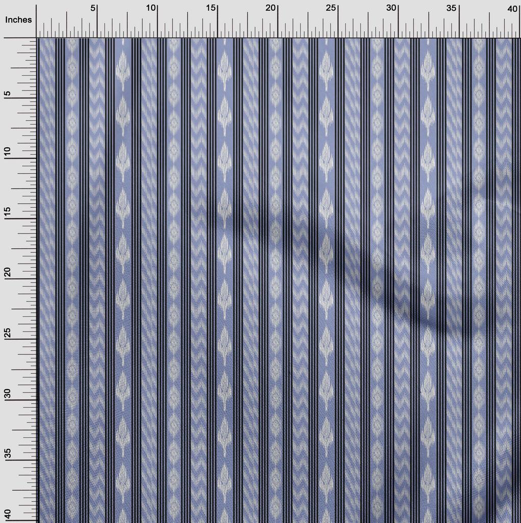 oneOone Cotton Flex Fabric Stripe Ikat Decor Fabric Printed BTY 40 Inch Wide