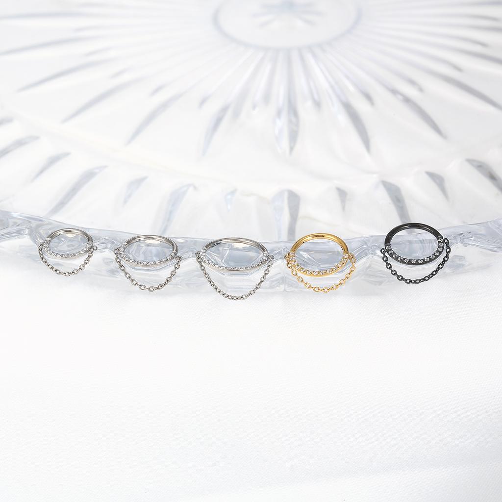 F136 Titan Piercing Septum Zirkon Ohr Tragus Knorpel Nasenringe Daith Helix Ring Clicker Schmuck für Damen Mädchen Geschenk