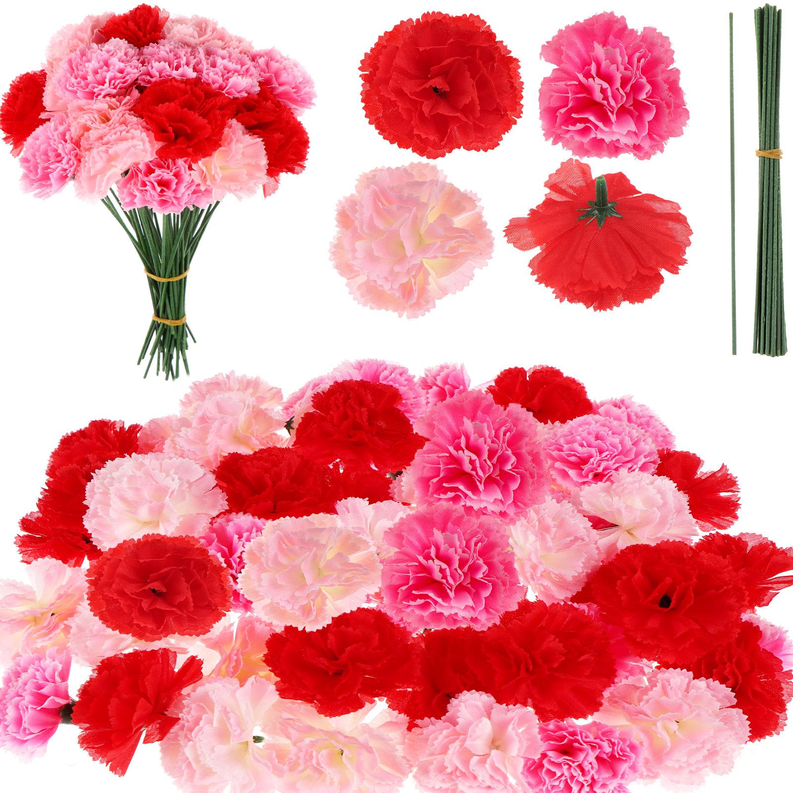 

Штучна квітка гвоздики Eternal Blossom Silk зі стеблами та листям, 60 шт 60