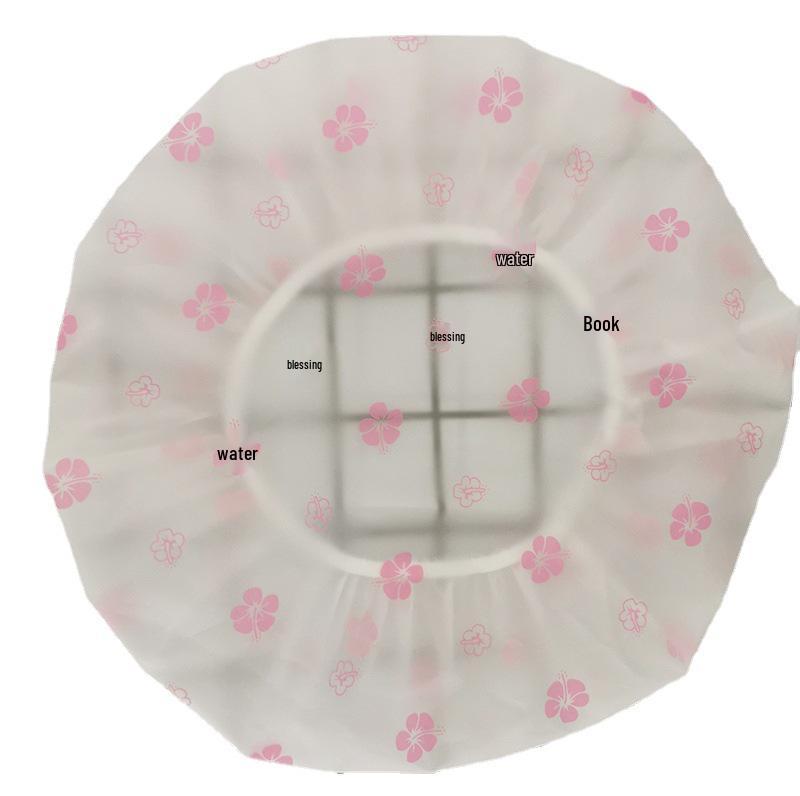 EVA Waterproof Disposable Shower Cap with Cartoon Print - Oil and Smoke Proof