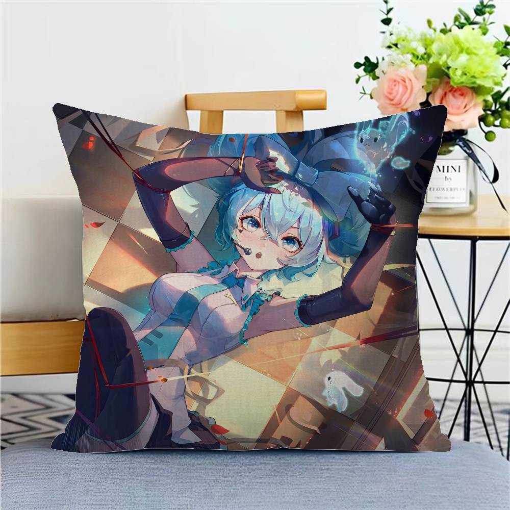 

Милый Каваий H-Хацунэ Аниме Мику Наволочка Чехол для подушки Декор Наволочка Напечатанный Чехол для подушки Для дивана 12x12Inch